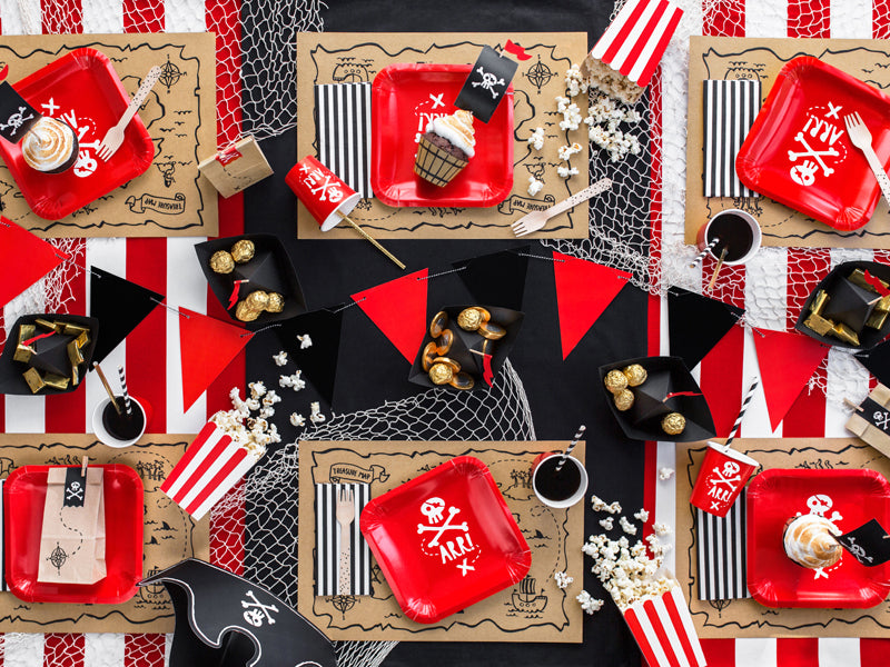 Red Pirate Dessert Plates 6ct | The Party Darling