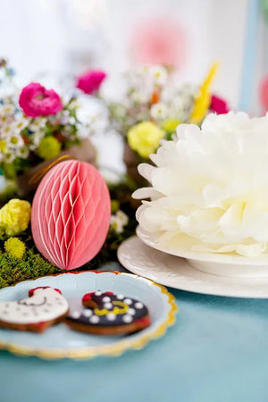 Pink Egg Honeycomb Decoration 4.75in Table Decoration