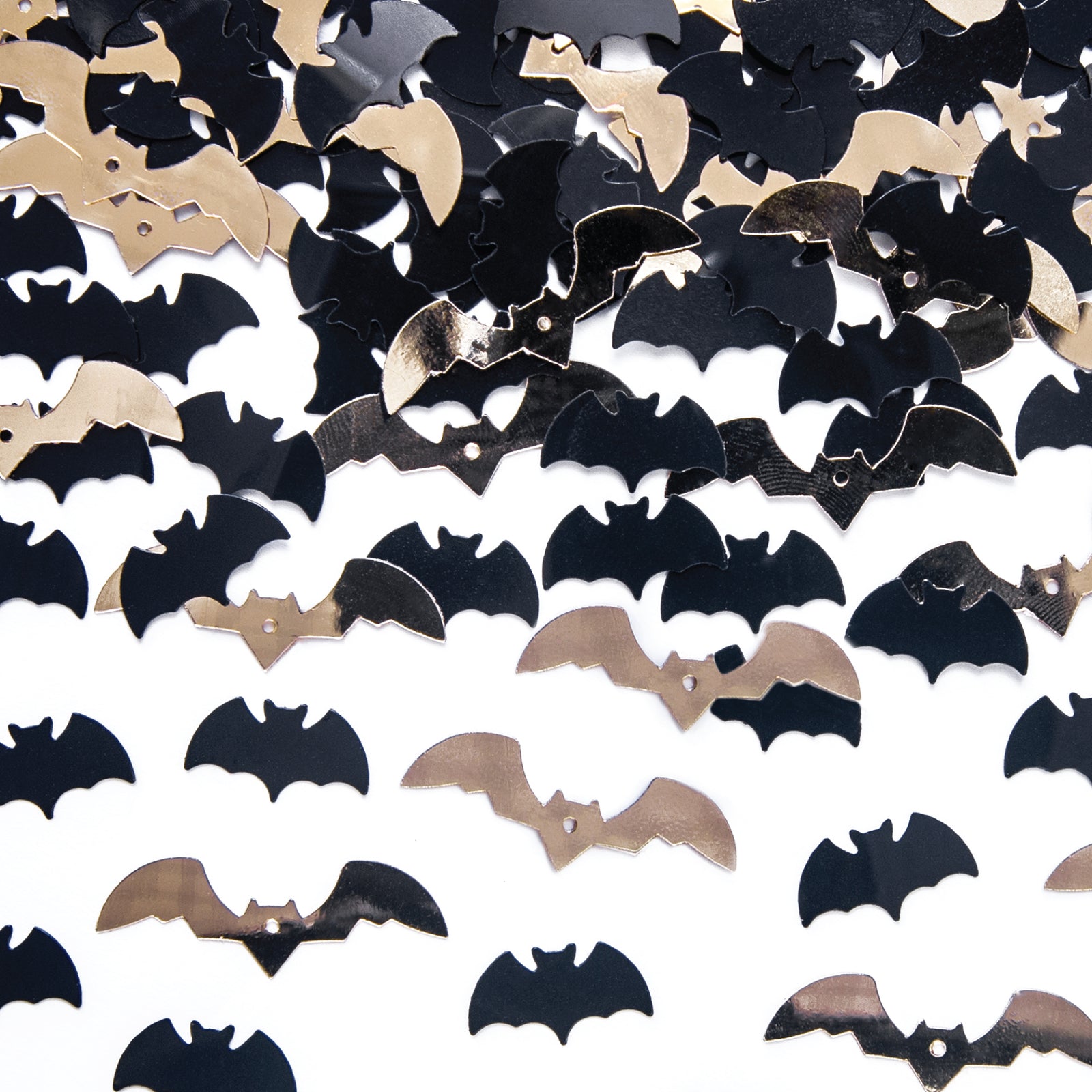 Halloween black and gold bat confetti