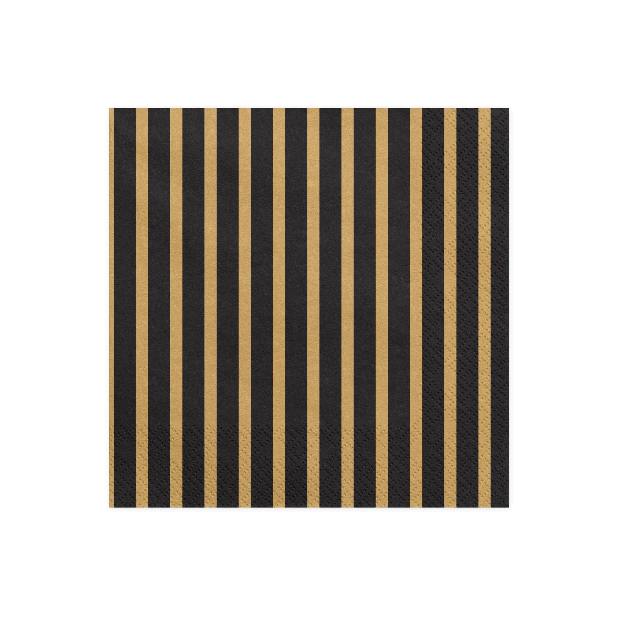 Black & Gold Stripe Lunch Napkins 20ct  | The Party Darling