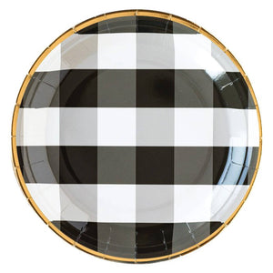 Buffalo Plaid Gingham Round Lunch Plates 8ct | The Party Darling