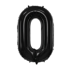 34" Black Giant Number 0 Balloon | The Party Darling