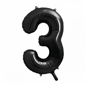 34" Black Giant Number 3 Balloon | The Party Darling