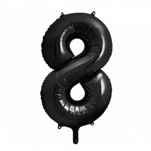 34" Black Giant Number 8 Balloon | The Party Darling