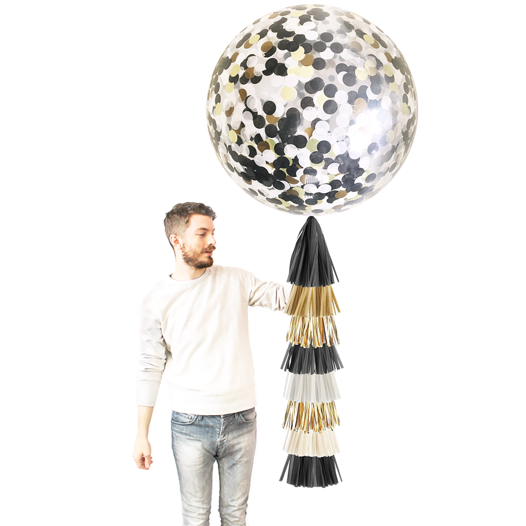 DIY Giant Confetti Balloon Tassel Tail Assembly 