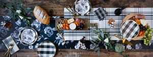 Black and White Floral Paper Table Runner - The Party Darling