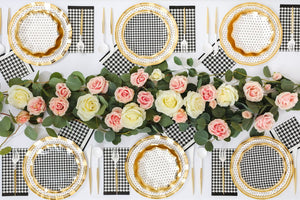 Black & White Houndstooth Salad Plates - The Party Darling