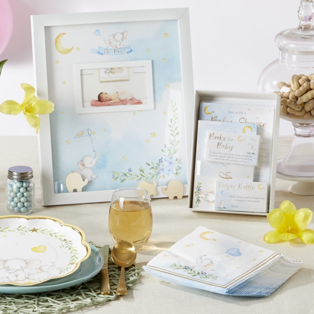 Blue Baby Elephant Lunch Napkins 30ct - The Party Darling