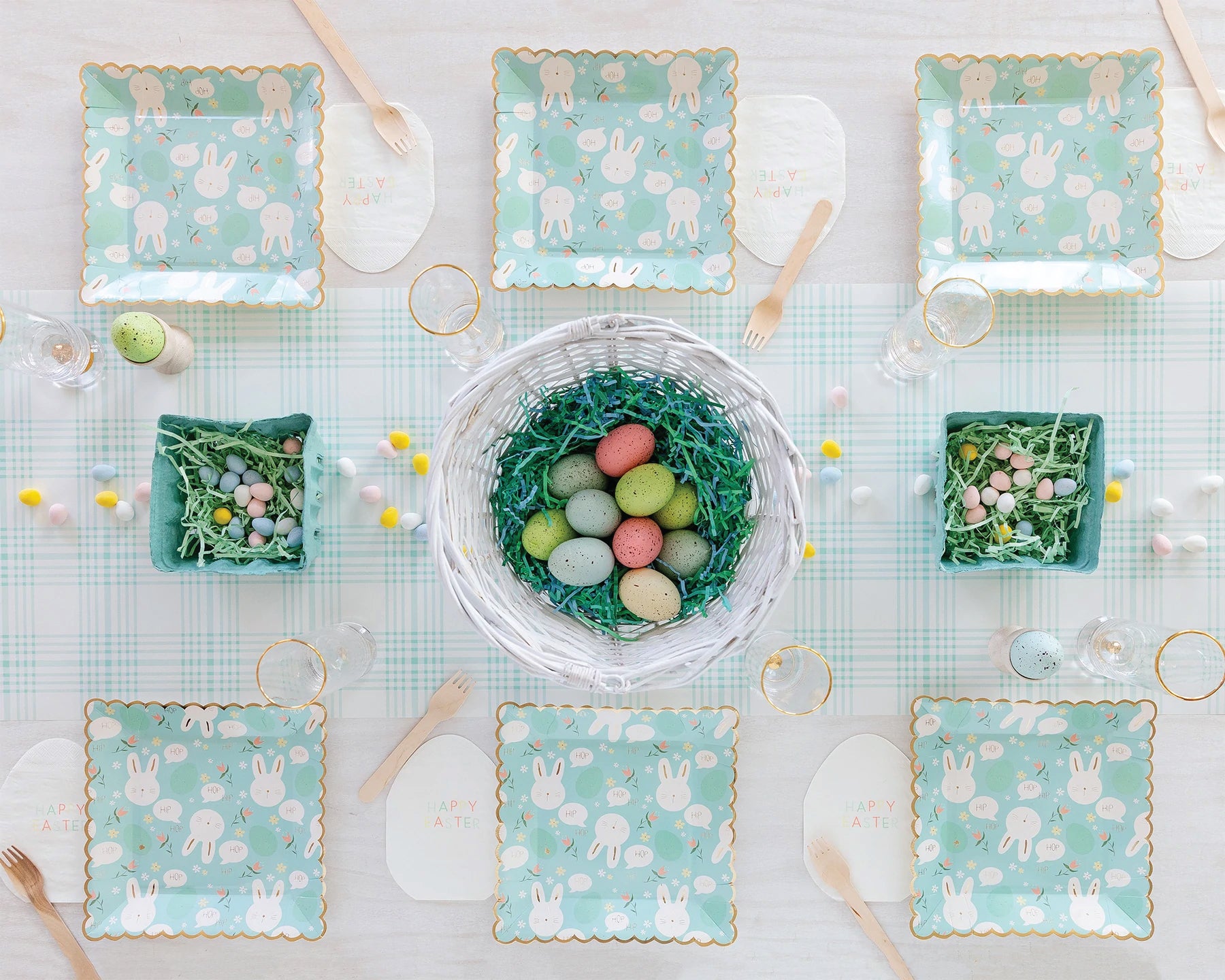 Blue Plaid Paper Table Runner | The Party Darling