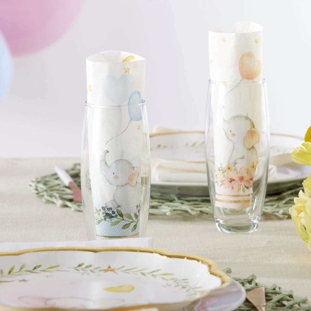 Blue Baby Elephant Lunch Napkins 30ct - The Party Darling