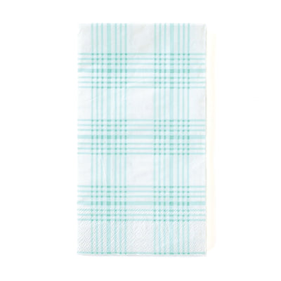 Blue Plaid Paper Guests Towels 24ct