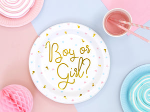 Boy or Girl Gender Reveal Lunch Plates 6ct - The Party Darling