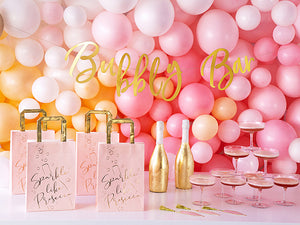 Blush Pink & Gold Sparkle Like Prosecco Gift Bags 6ct - The Party Darling