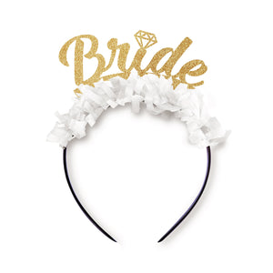 White & Gold Bride Headband | The Party Darling