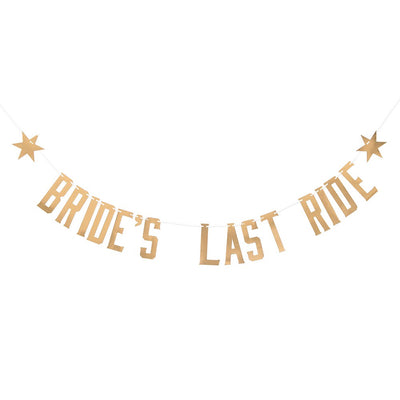 Gold Bride's Last Ride Letter Banner