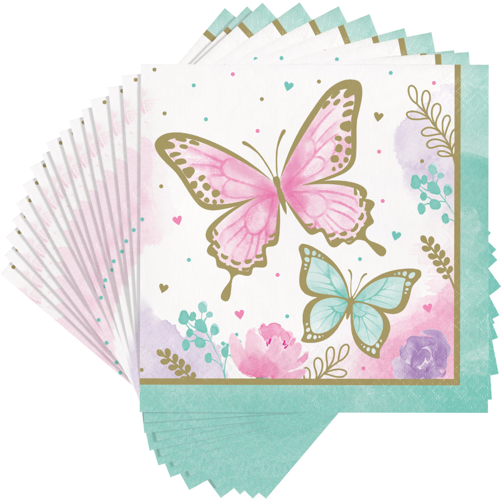 Happy Birthday Wishes Floral Butterfly Paper Napkin Serviette -  Hong  Kong