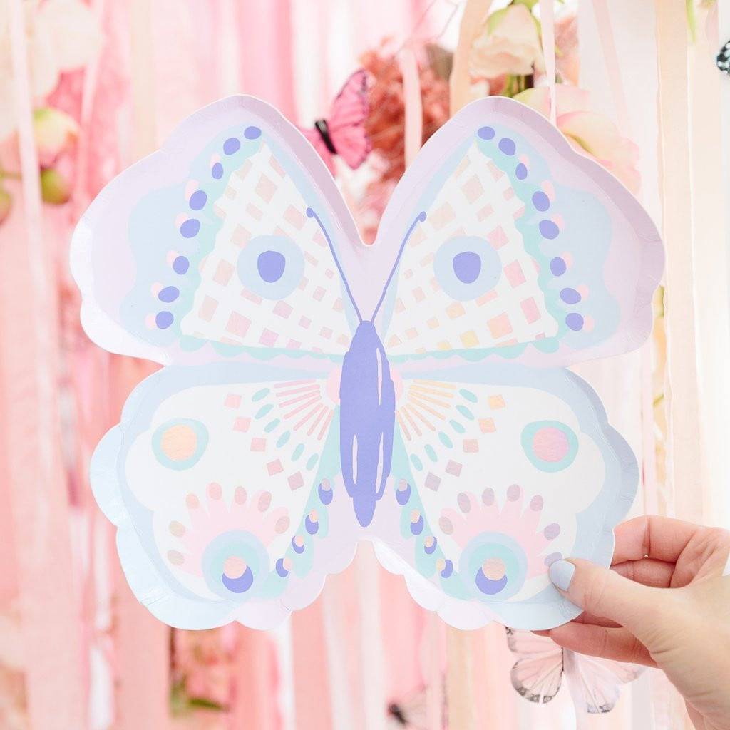 Purple & Pink Butterfly Lunch Plates 8ct | The Party Darling