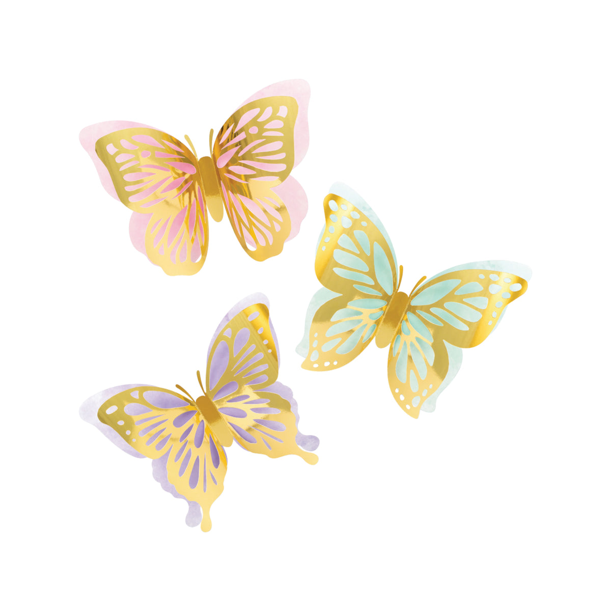 3D Butterflies Wall Decorations, Rainbow Paper Butterflies, Pastel Colored  Butterflies, Nursery Room Decor, Paper Butterfly, 