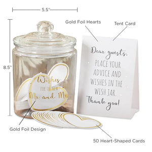 Glass Wishes Jar with Heart Advice Cards | The Party Darling