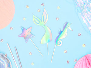 Iridescent Mermaid Cake Toppers 3ct | The Party Darling