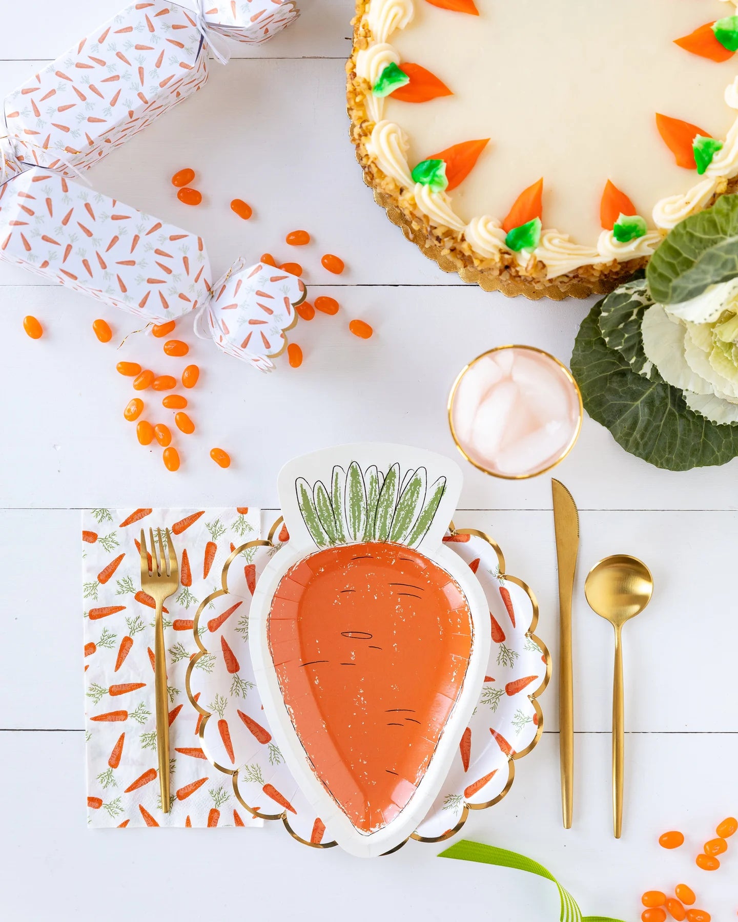 Sketchy Carrot Dessert Plates 8ct | The Party Darling