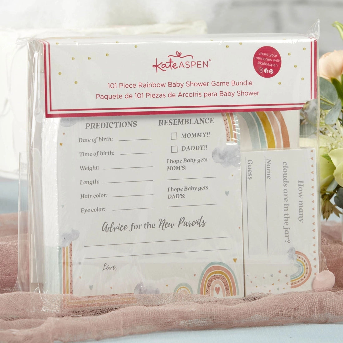 Boho Rainbow Baby Shower Advice Cards & Baby Shower Game | The Party Darling
