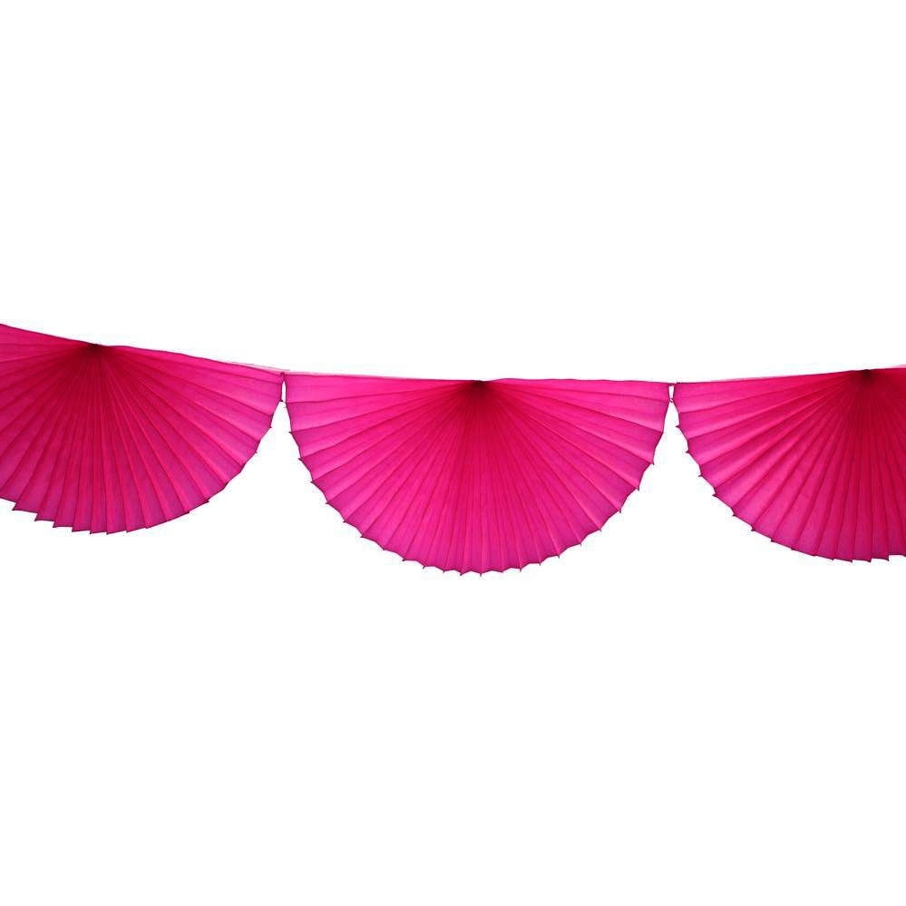 Cerise Bunting Fan Garland 10ft | The Party Darling