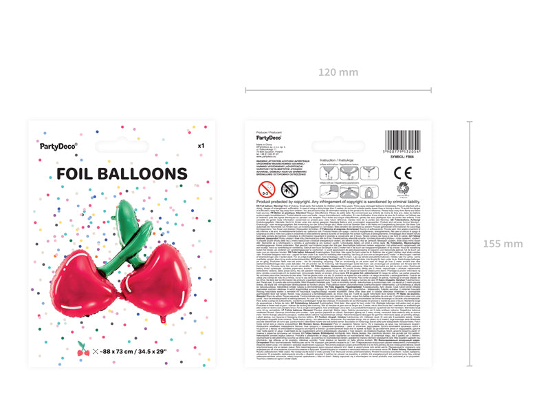 Cherry Foil Balloon 34.5in x 29in | The Party Darling