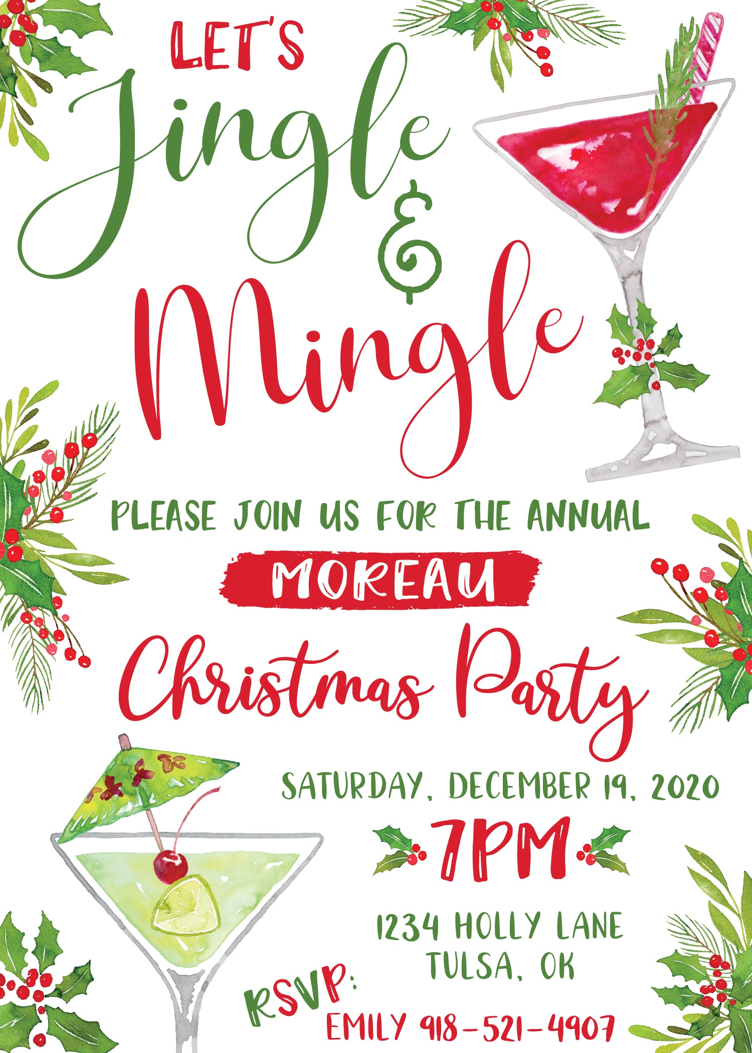 Custom Jingle & Mingle Christmas Party Invitation | The Party Darling