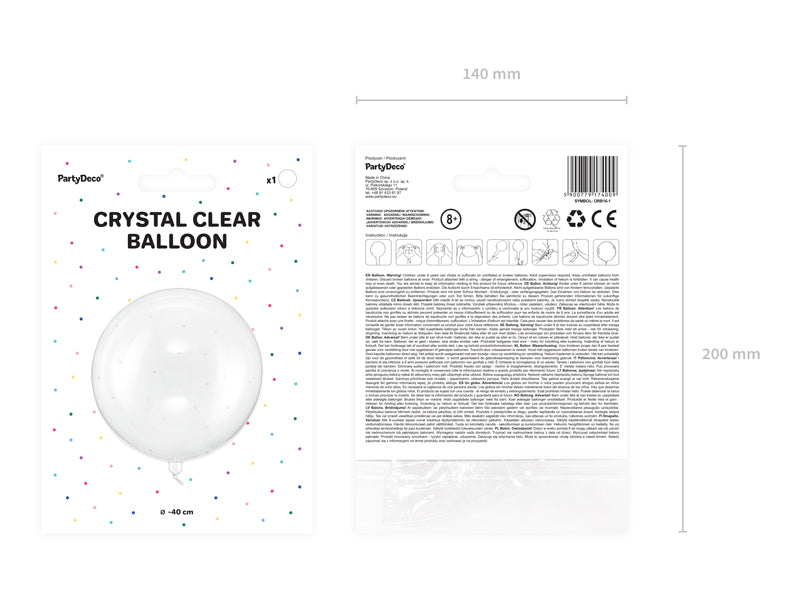 Crystal Clear Orbz Balloon 16in - The Party Darling
