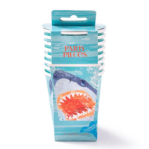 Jawsome Shark Paper Cups 8ct Party Pieces