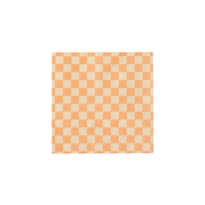 Peach & Cream Checkered Dessert Napkins 20ct