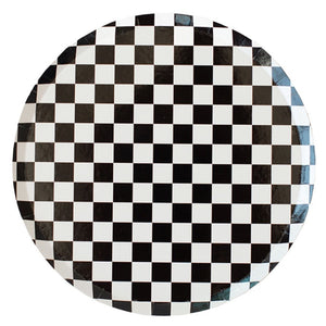 Black & White Checkered Dinner Plates 8ct | The Party Darling