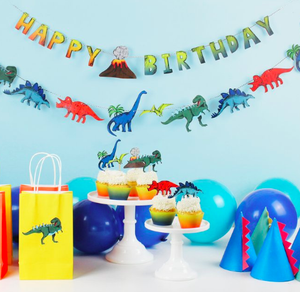 Dinosaur Birthday Age Banner - The Party Darling