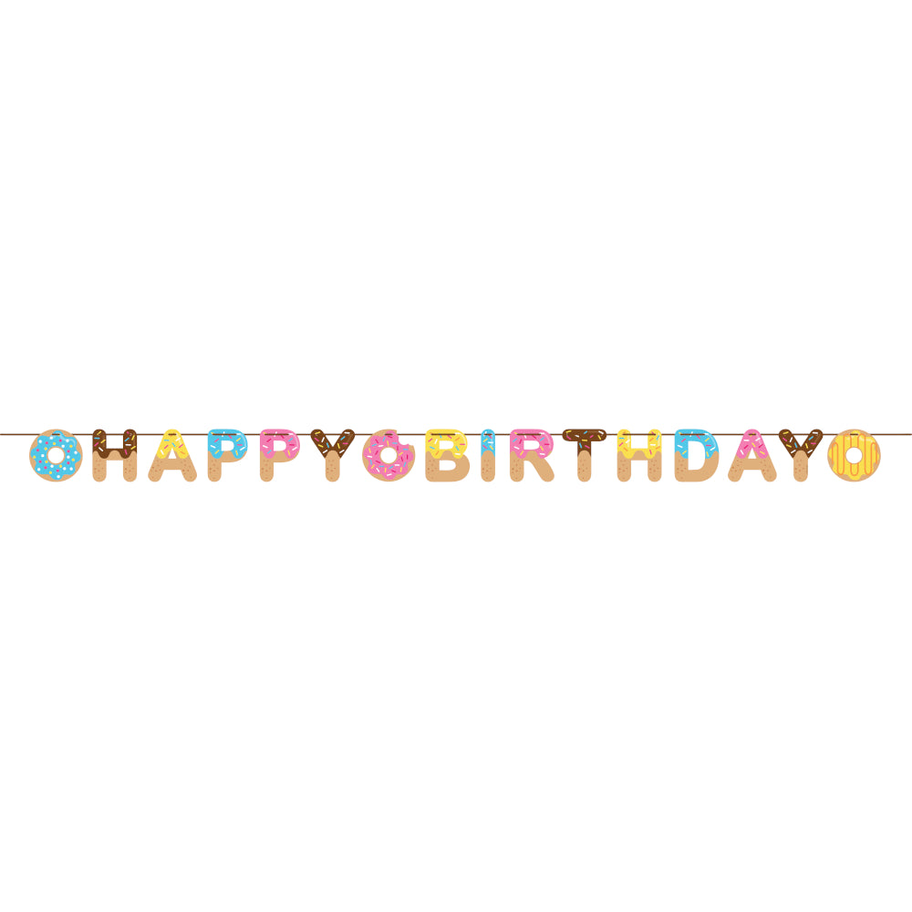Donut Happy Birthday Banner 8.5ft x 6in | The Party Darling