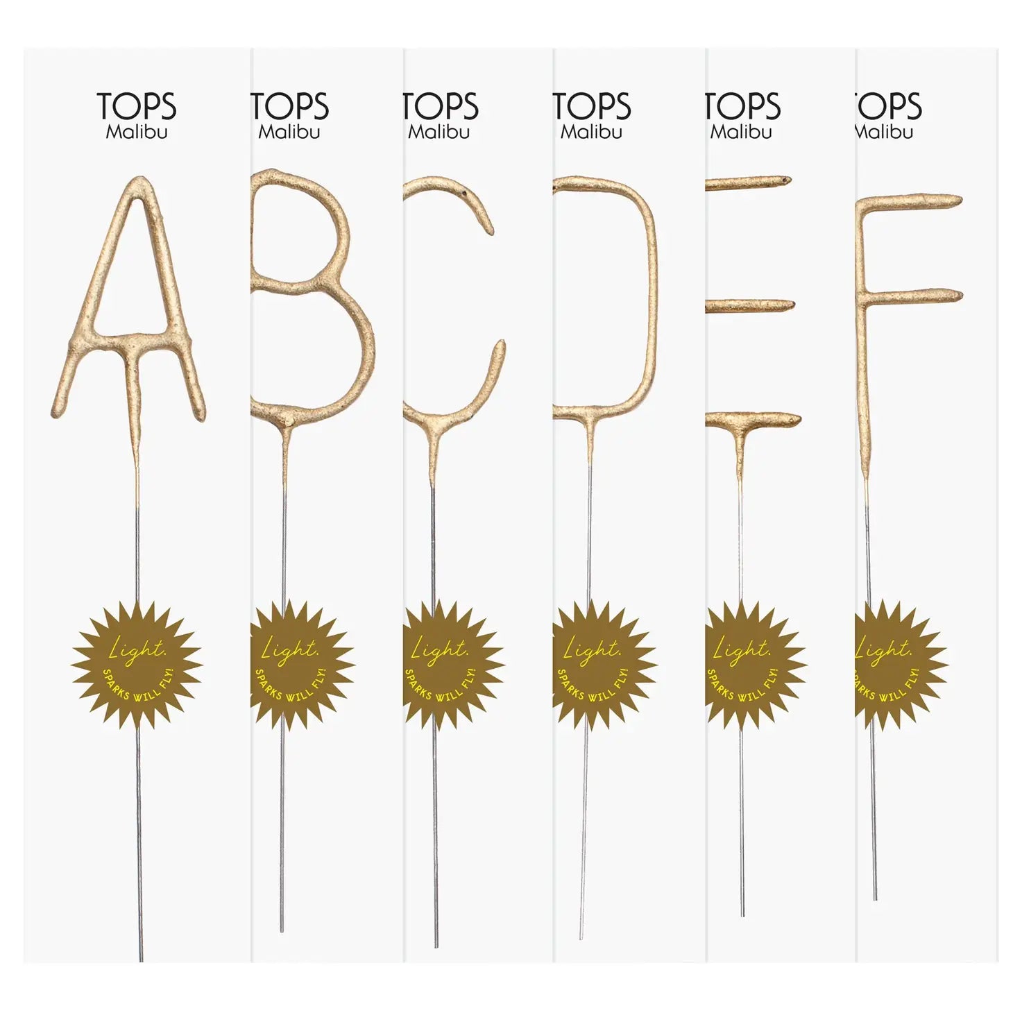 Big Golden Sparkler Letters, A-Z, &