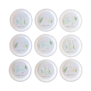 Watercolor Easter Bunny Dessert Plates 9ct
