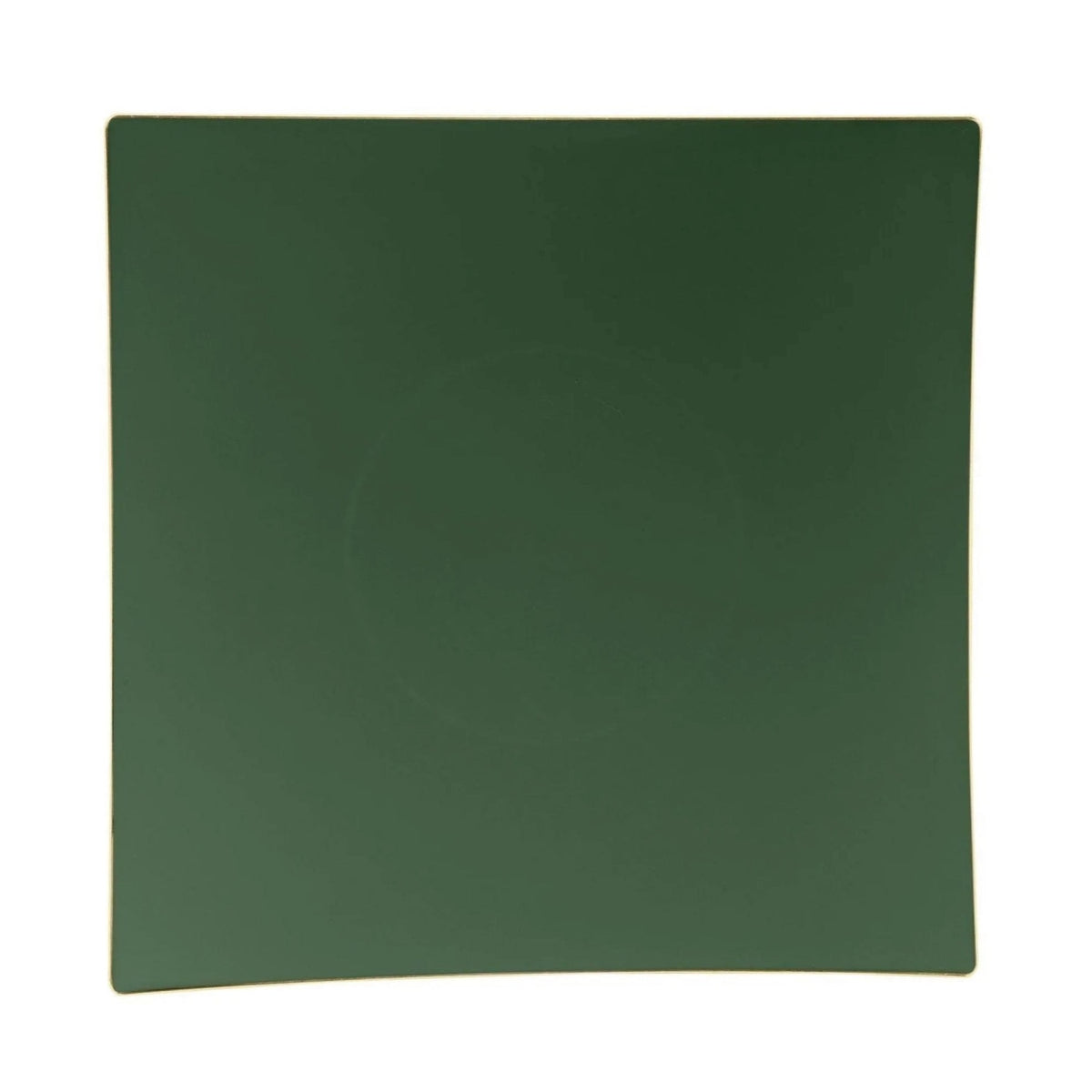 Emerald &amp; Gold Rim Square Plastic Lunch Plates 10ct | The Party Darling