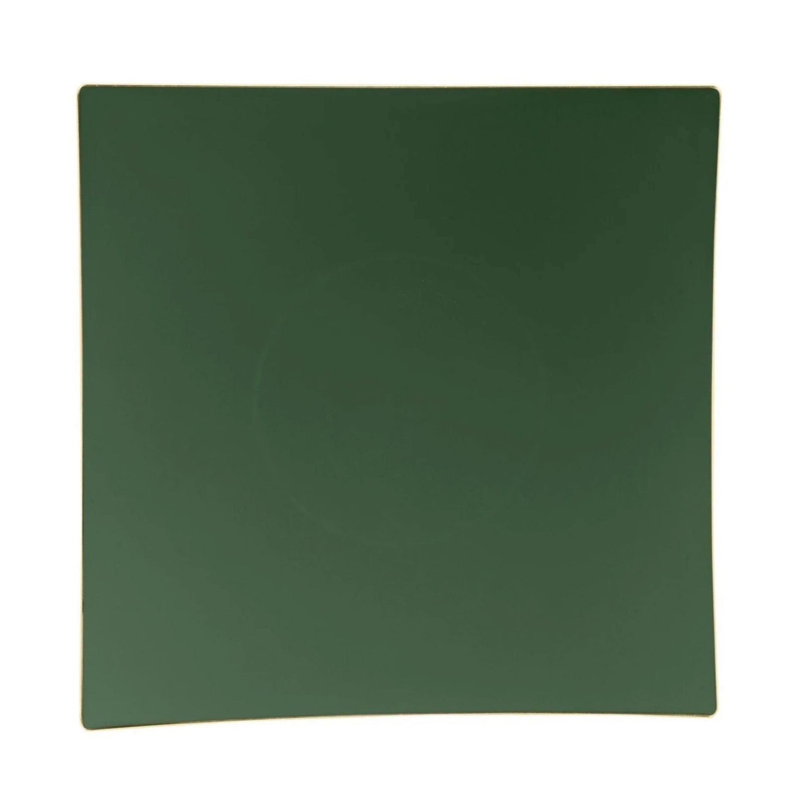 Emerald & Gold Rim Square Plastic Lunch Plates 10ct | The Party Darling