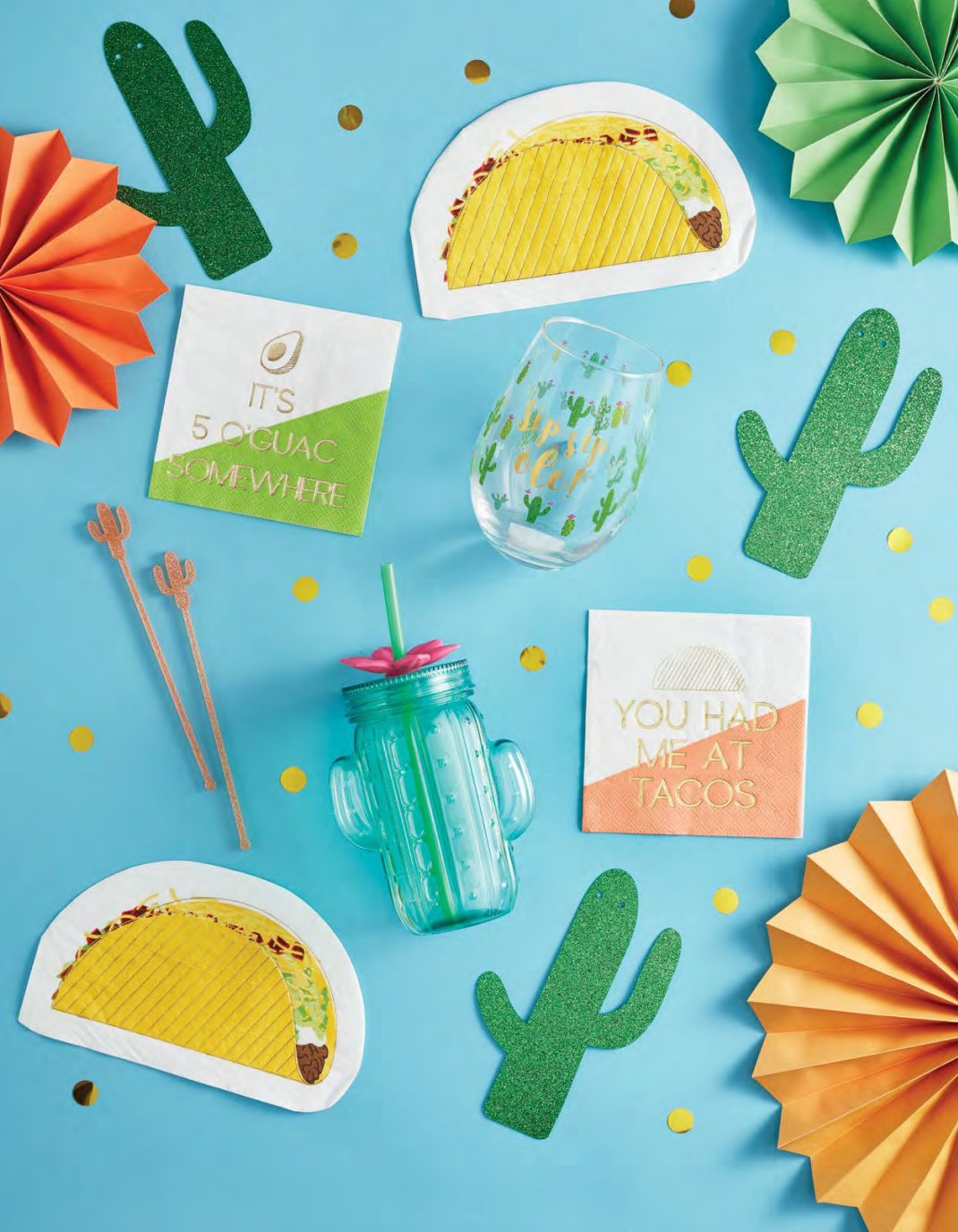 Taco Shaped Dessert Napkins 16ct | The Party Darling