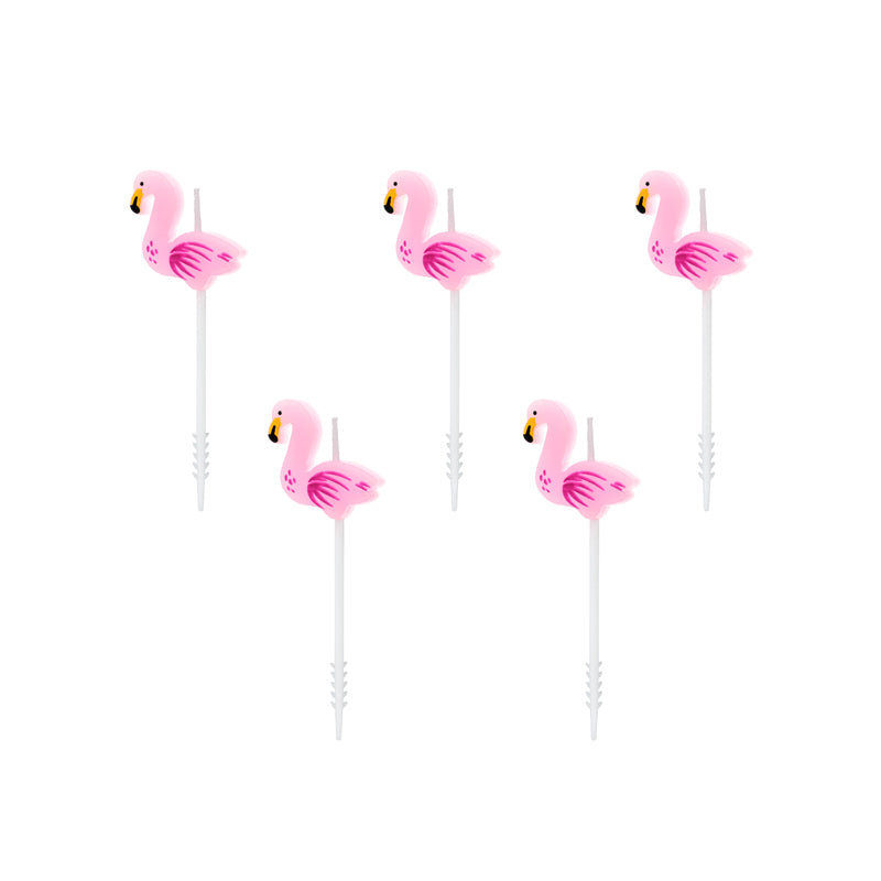 Pink Flamingo Party Candles 5ct | The Party Darling