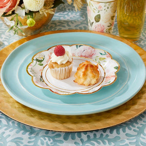 Floral Bridal Shower Scalloped Dessert Plates 16ct - The Party Darling