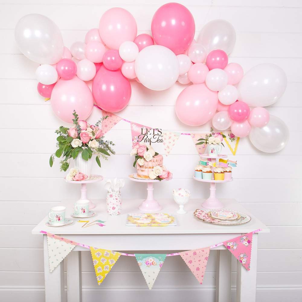 Pink & White Balloon Garland Kit