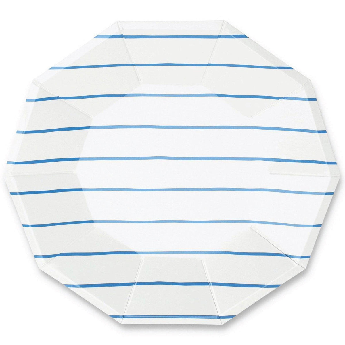 Frenchie Blue Striped Lunch Plates 8ct | The Party Darling