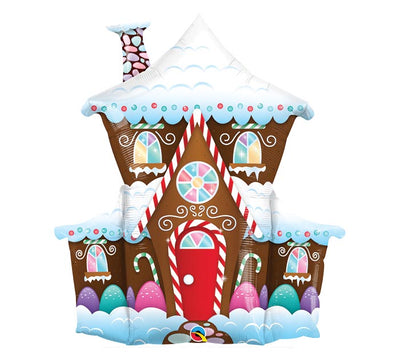 Giant Gingerbread House Foil Balloon 37in