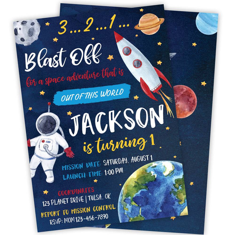 Galaxy Space Birthday Party Invitation | The Party Darling