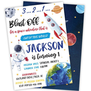 Galaxy Space Birthday Party Invitation | The Party Darling