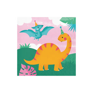 Girl Dinosaur Party Lunch Napkins 16ct | The Party Darling