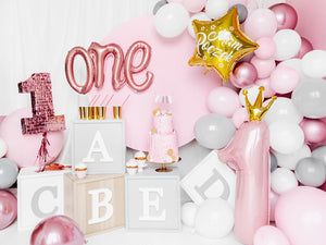 Rose Gold One Script Foil Balloon - The Party Darling
