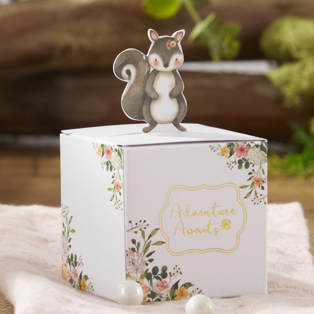 Floral Woodland Baby Favor Boxes 24ct | The Party Darling